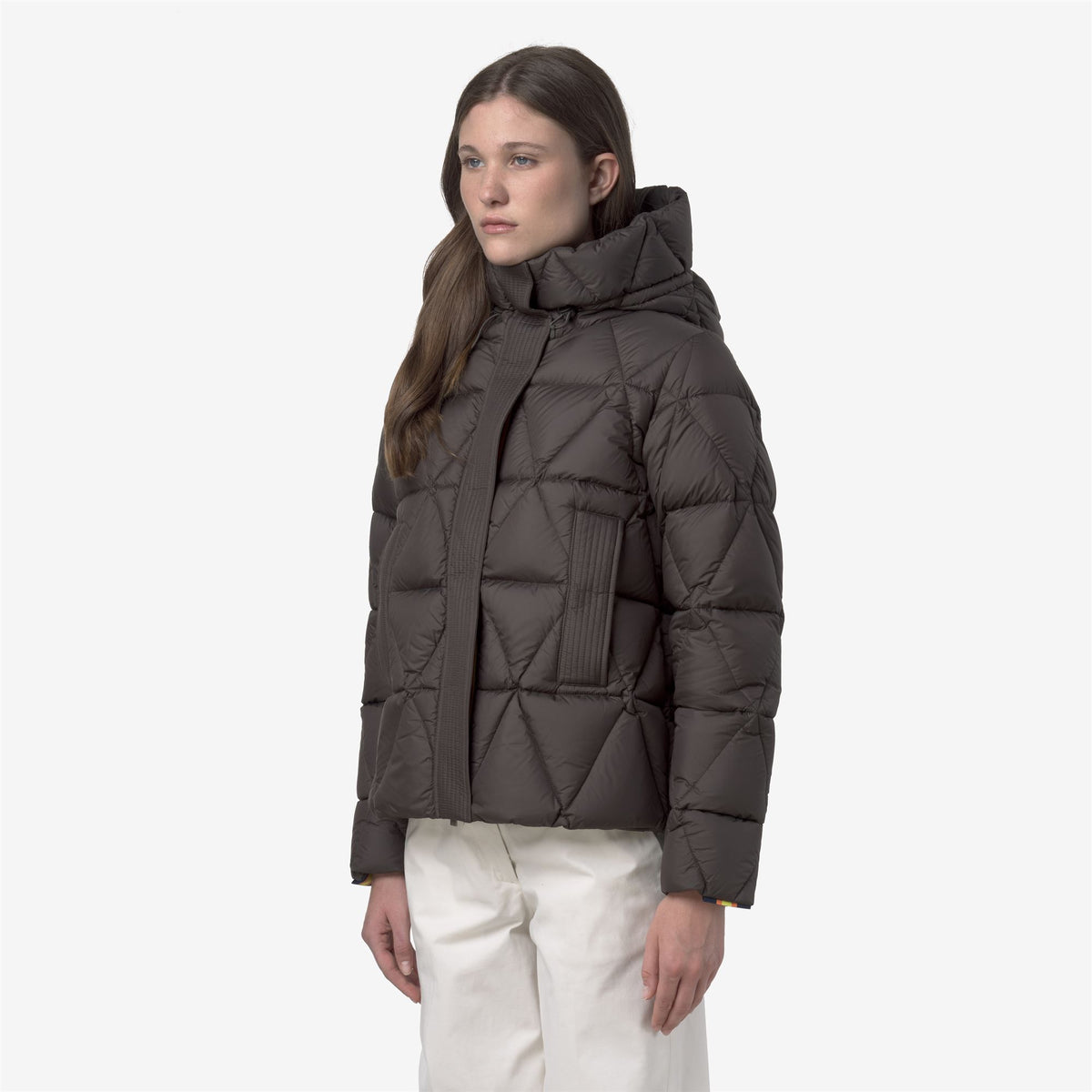 Jackets_WOMAN_LETHILLE THERMO MICROFIBER_Short_Black Olive Combo - Black Olive - Commercial 5