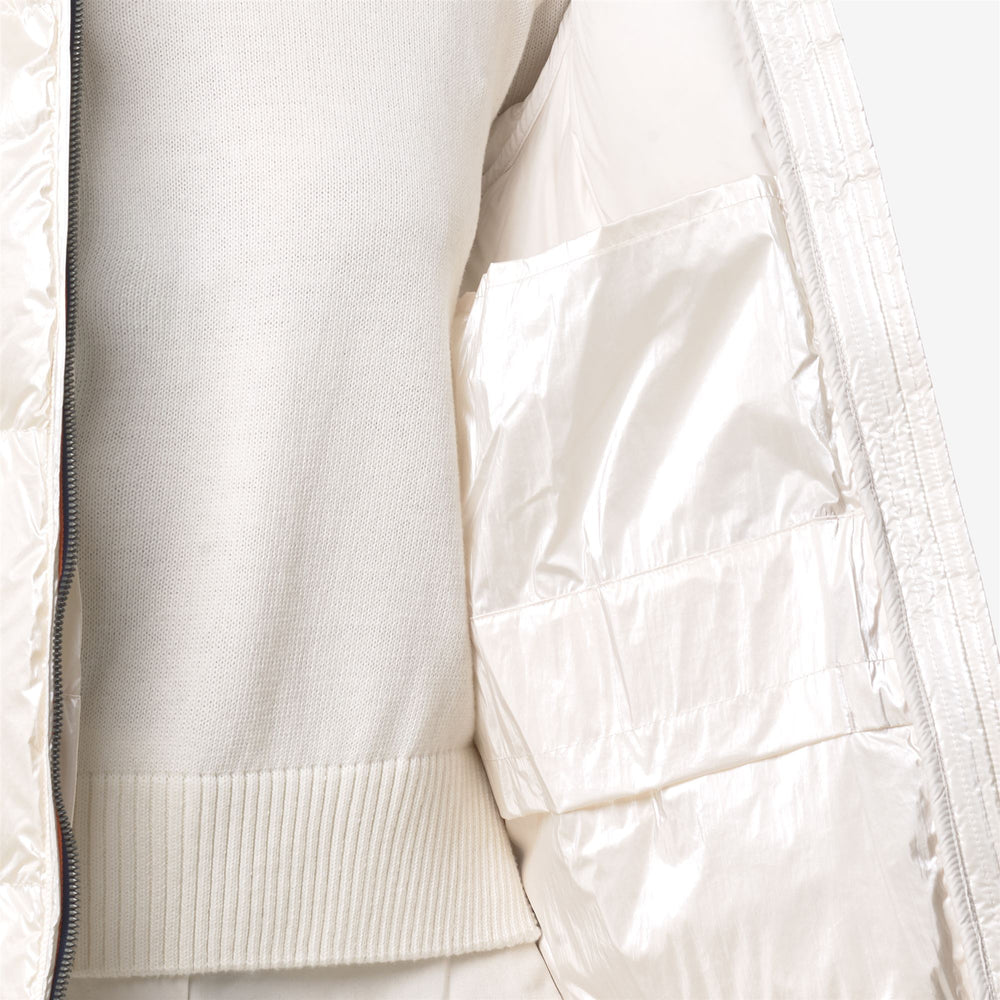 White Women's Long Puffer Jacket with Down Insulation 02