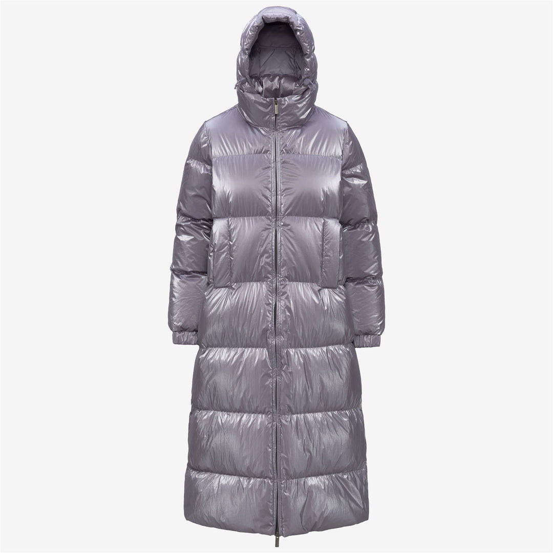 Violet Women's Long Puffer Jacket with Down Filling 01