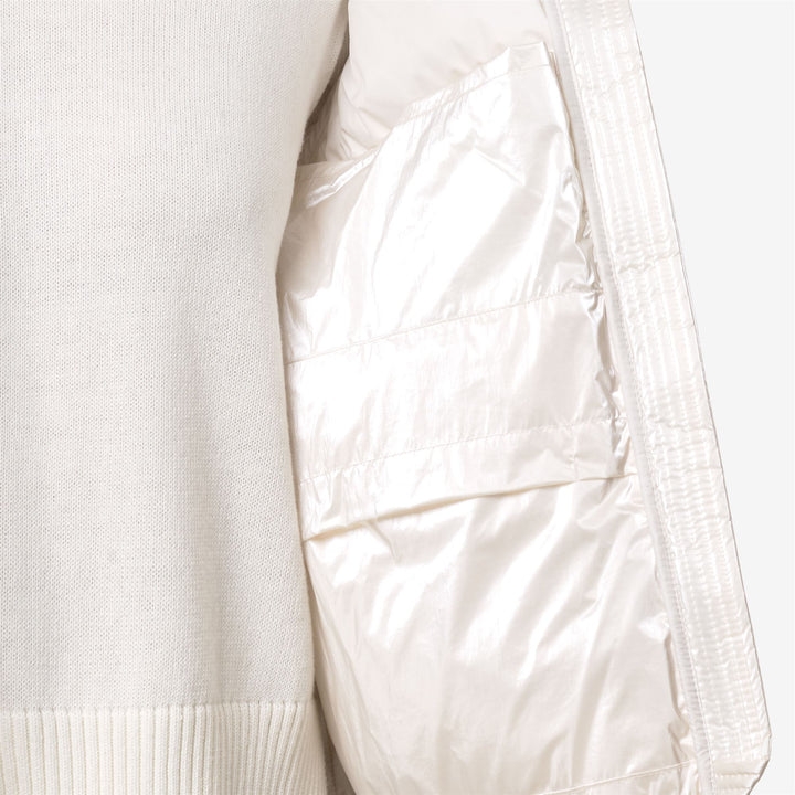 Chaqueta acolchada corta blanca para mujer con aislamiento de plumón 2