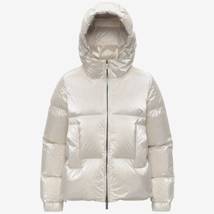 White Women's Short Puffer Jacket with Down Insulation 5