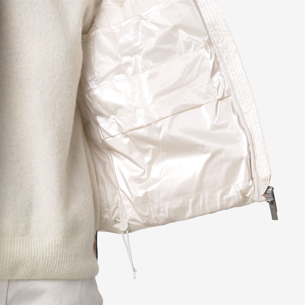 White Women's Sports-Glam Short Puffer Vest with Down Padding 02