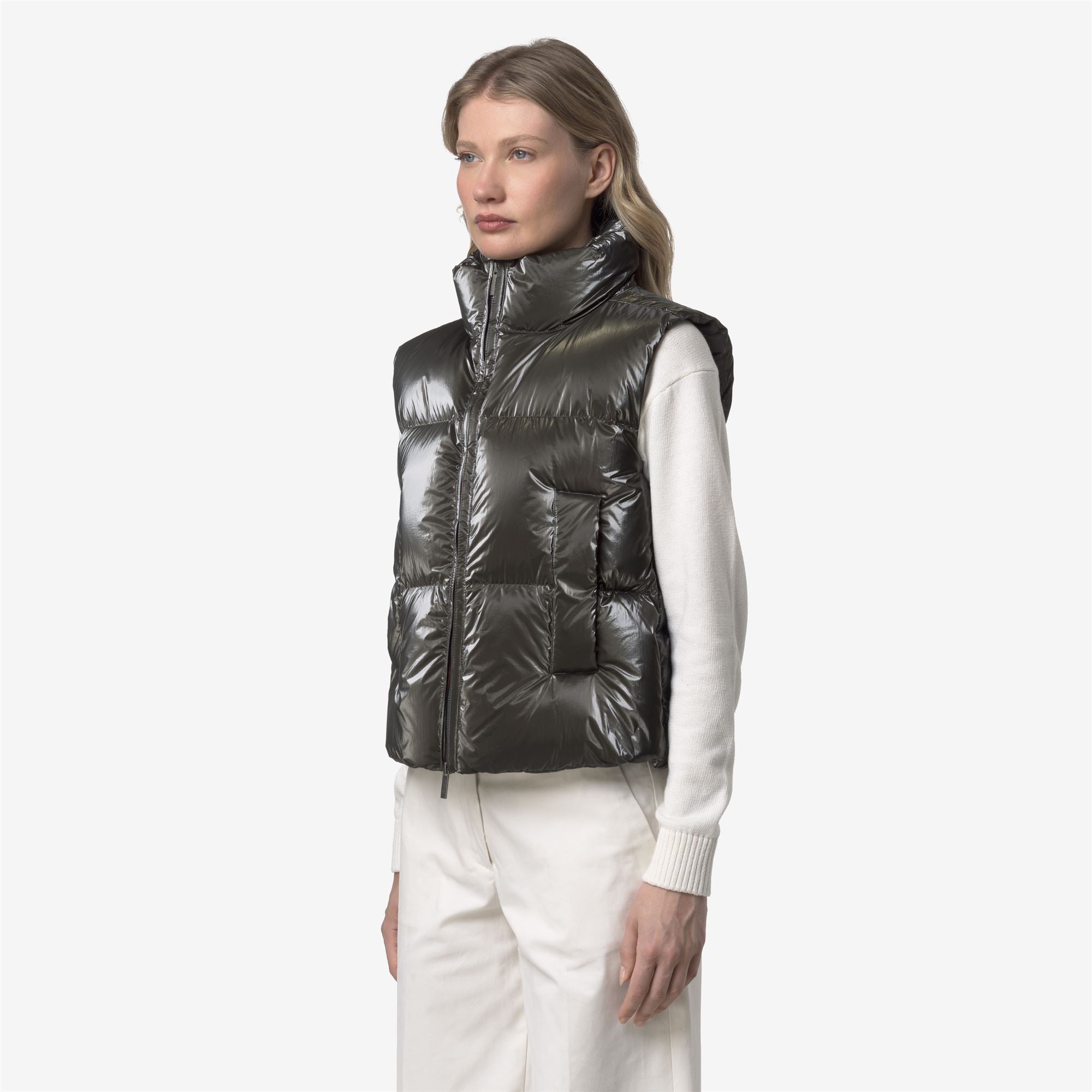Jackets_WOMAN_THILLE THERMO PEARLY_Vest_Black Olive Combo - Black Olive - Commercial 5