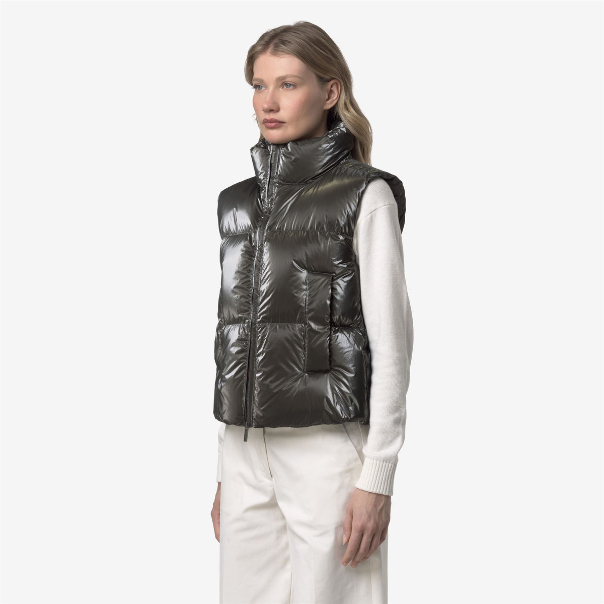 Jackets_WOMAN_THILLE THERMO PEARLY_Vest_Black Olive Combo - Black Olive - Commercial 5