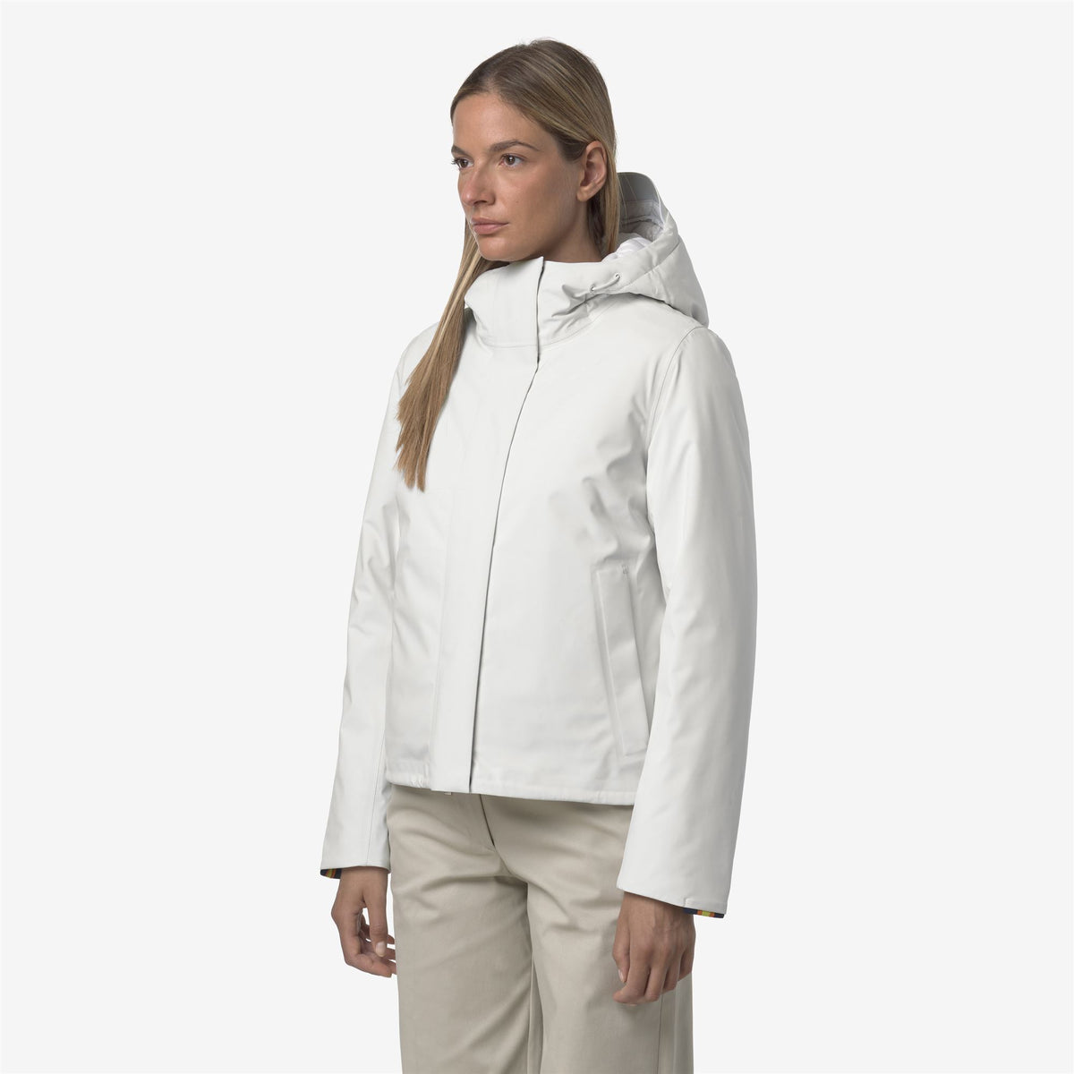 Jackets_WOMAN_TALE BONDED PADDED_Short_White Gardenia Combo - White Gardenia - Commercial 5