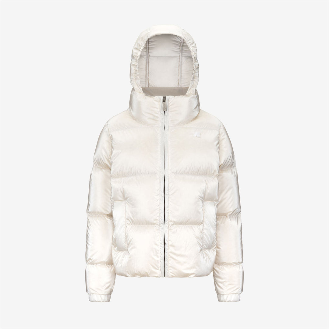 White Girls' Short Puffer Jacket with Down Insulation 01