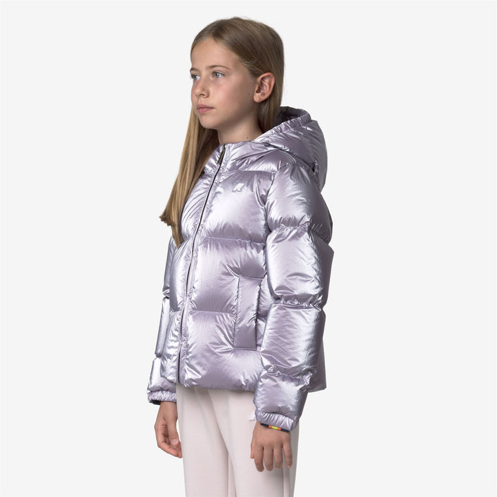 Violet Girls Short Puffer Jacket with Down Insulation 4