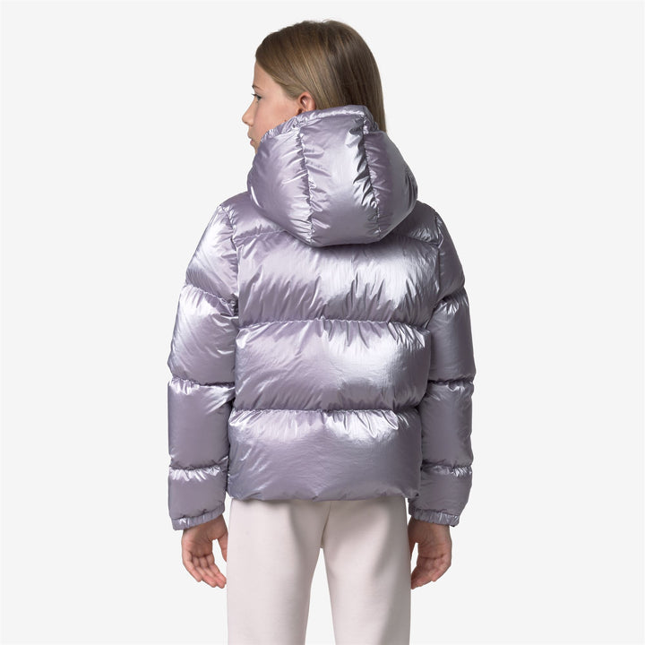 Violet Girls Short Puffer Jacket with Down Insulation 5