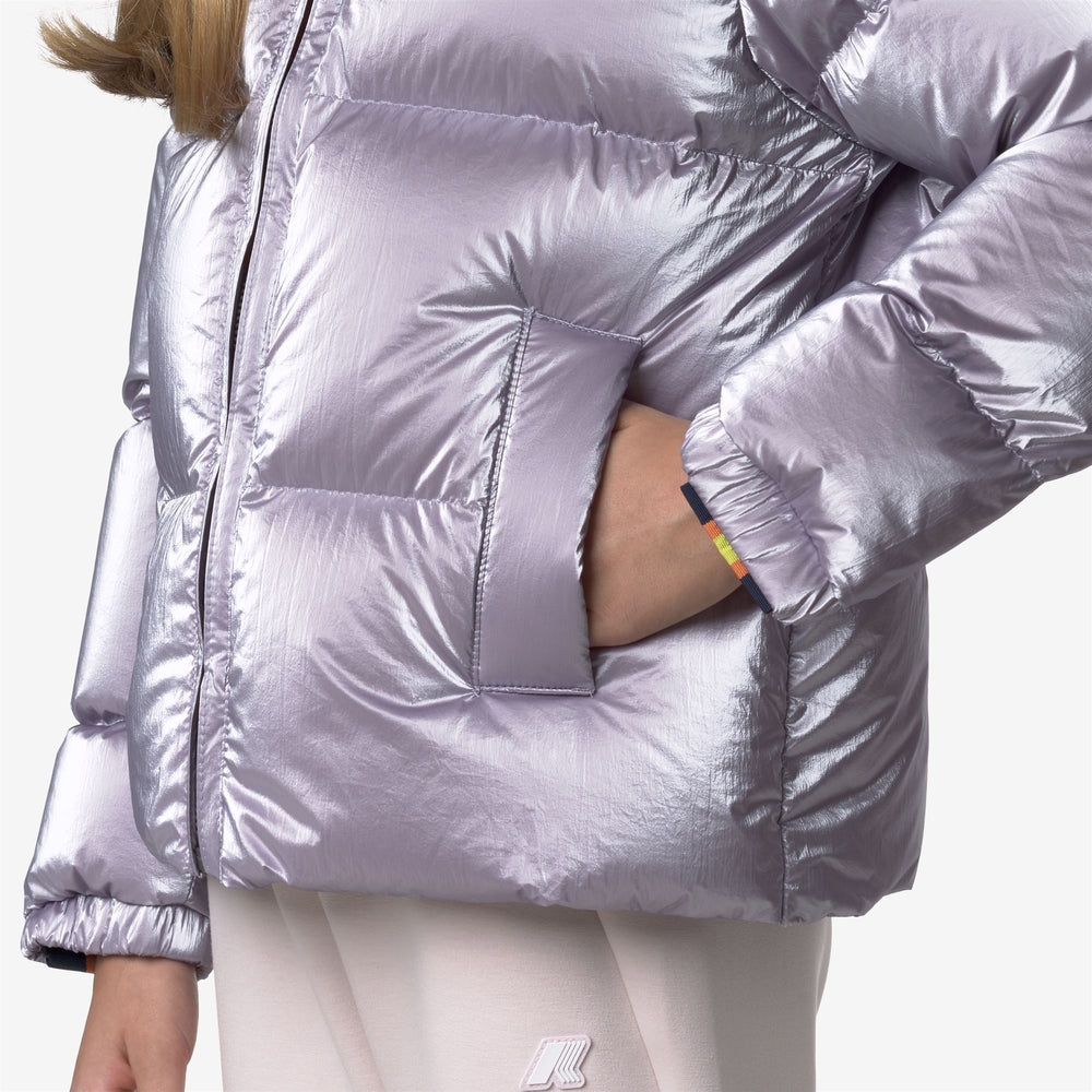 Violet Girls Short Puffer Jacket with Down Insulation 02