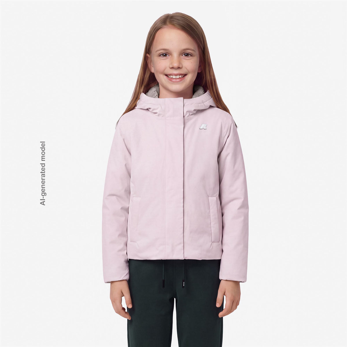 Jackets_GIRL_P. LILY TWILL SOFT BEAVER_Short_Pink Sallow - Grey Warm - Commercial 4