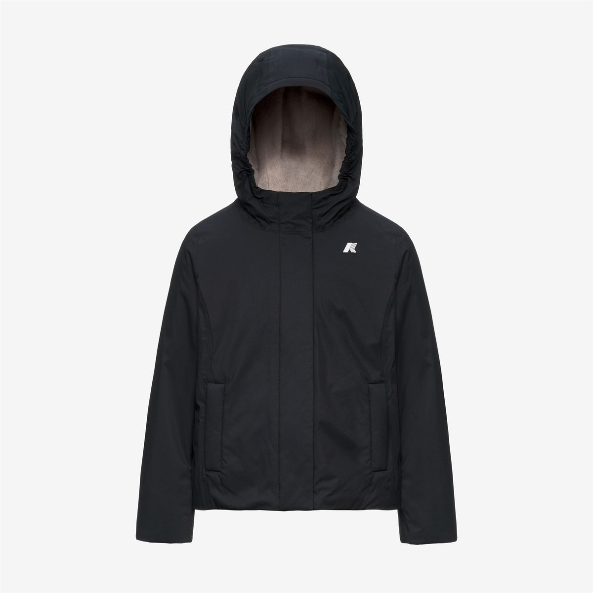 Jackets_GIRL_P. LILY TWILL SOFT BEAVER_Short_Black Pure - Grey Warm - Commercial 1