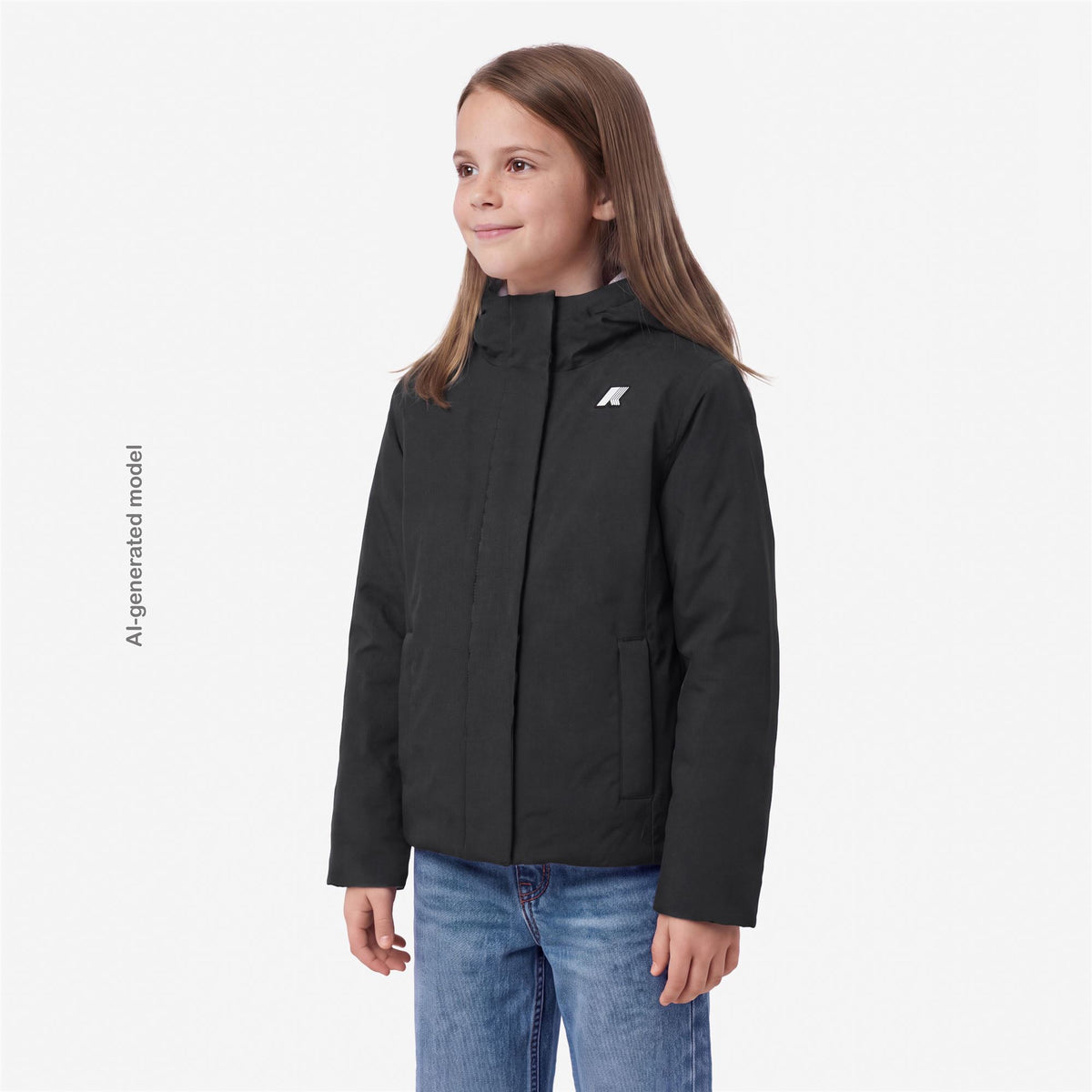Jackets_GIRL_P. LILY TWILL SOFT BEAVER_Short_Black Pure - Grey Warm - Commercial 5