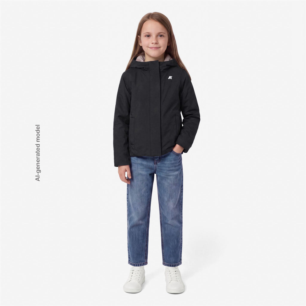 Jackets_GIRL_P. LILY TWILL SOFT BEAVER_Short_Black Pure - Grey Warm - Commercial 7