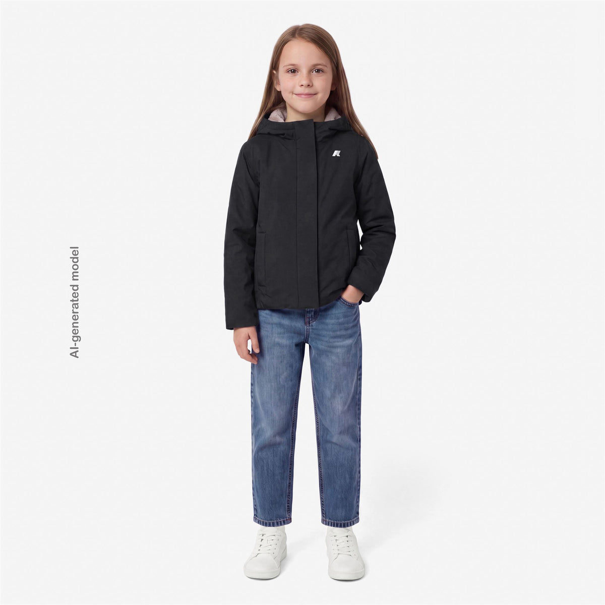 Jackets_GIRL_P. LILY TWILL SOFT BEAVER_Short_Black Pure - Grey Warm - Commercial 7