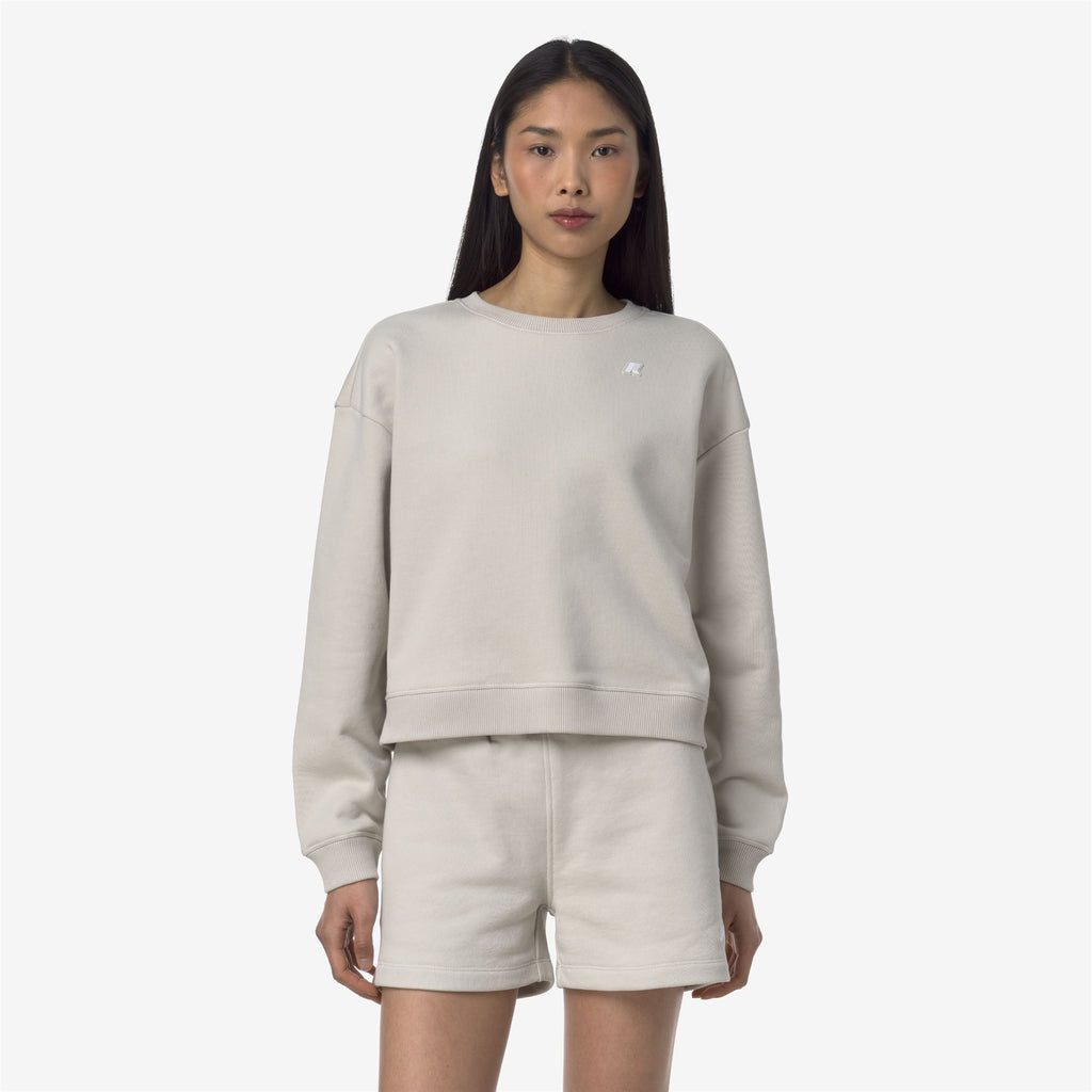 Fleece_WOMAN_LOIZA FRENCH TERRY_Pull Over_BEIGE LT - Commercial 4