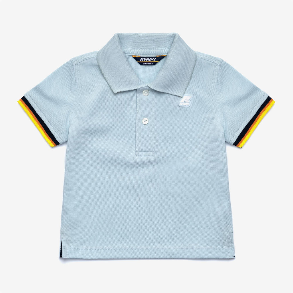 Polo Shirts_KID UNISEX_E. VINCENT CONTRAST PIQUE_Polo_Blue Baby - Commercial 1