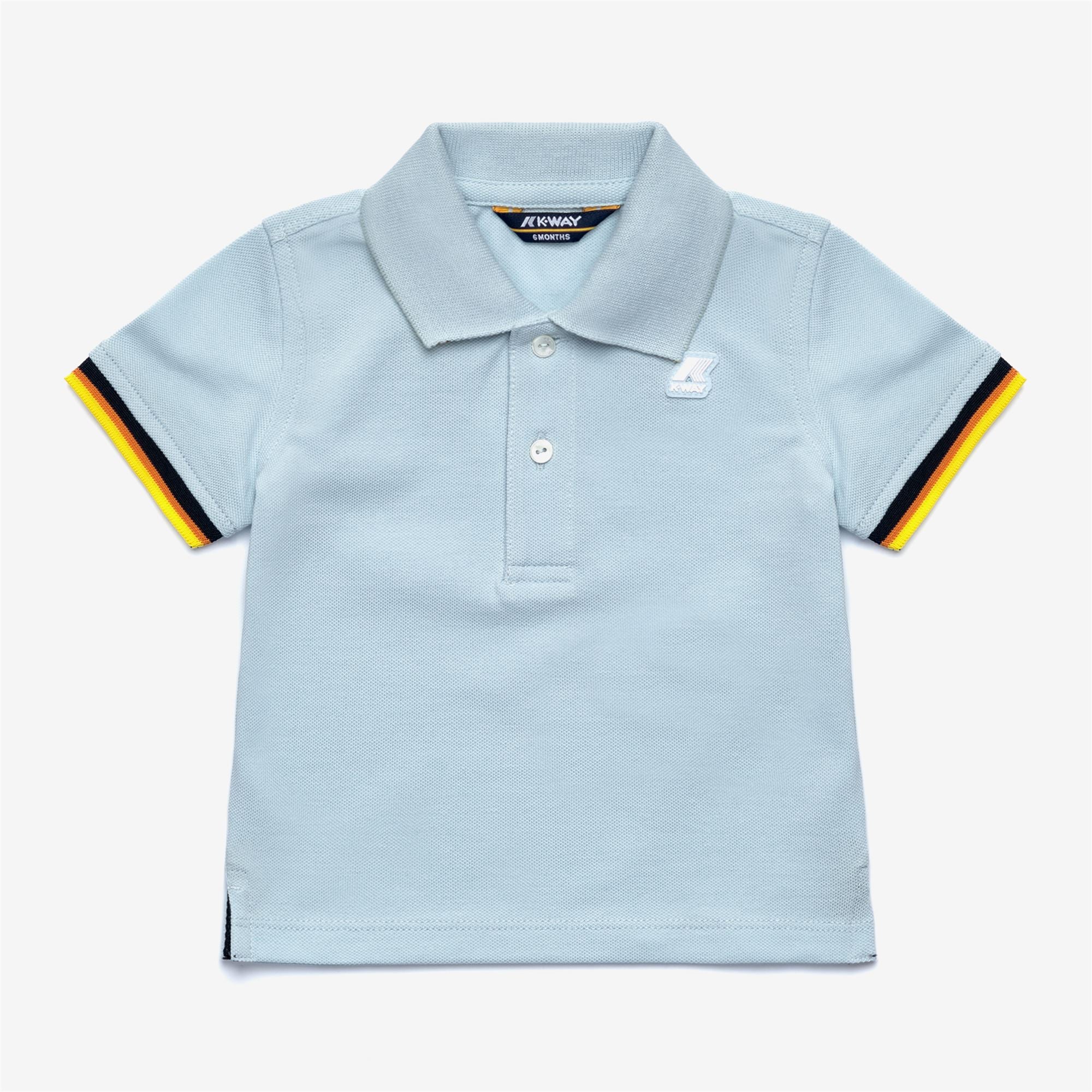 Polo Shirts_KID UNISEX_E. VINCENT CONTRAST PIQUE_Polo_Blue Baby - Commercial 1