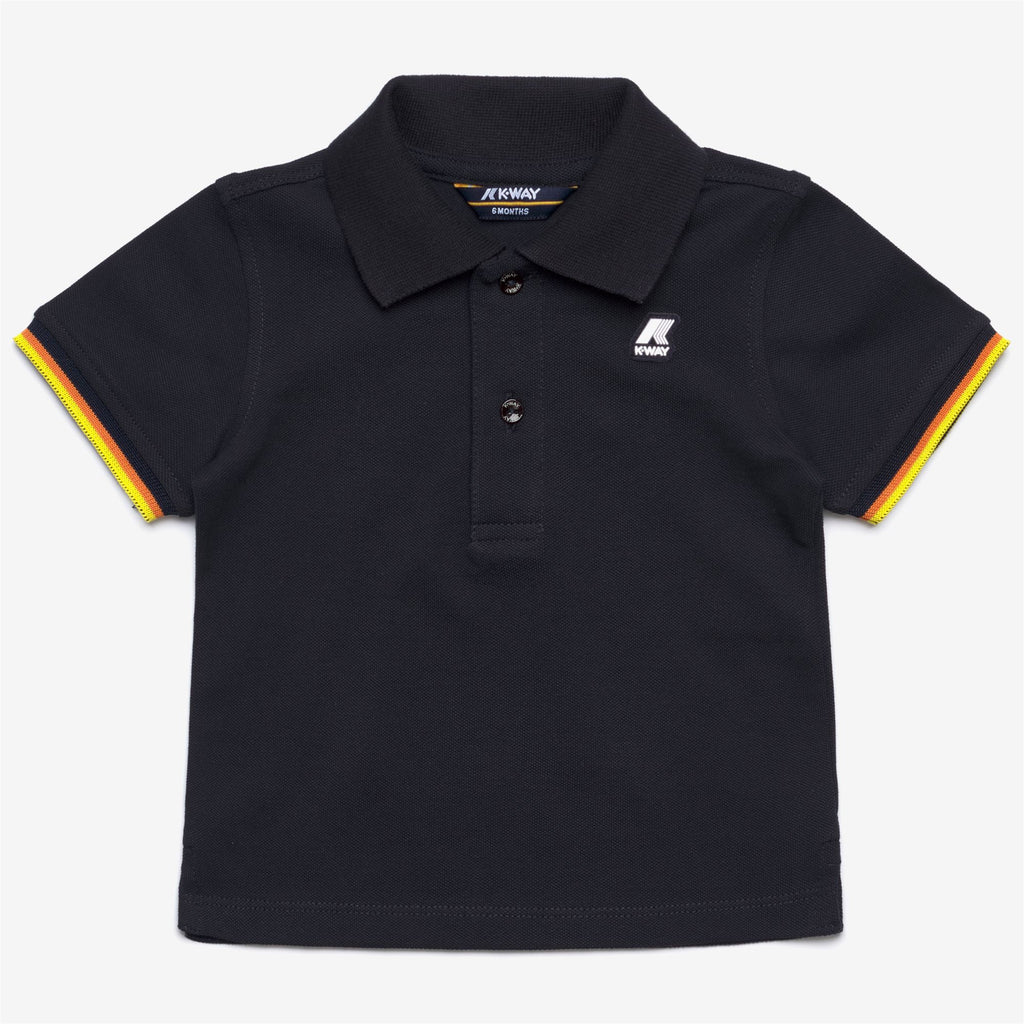 Polo Shirts_KID UNISEX_E. VINCENT CONTRAST PIQUE_Polo_Blue Depth - Commercial 1