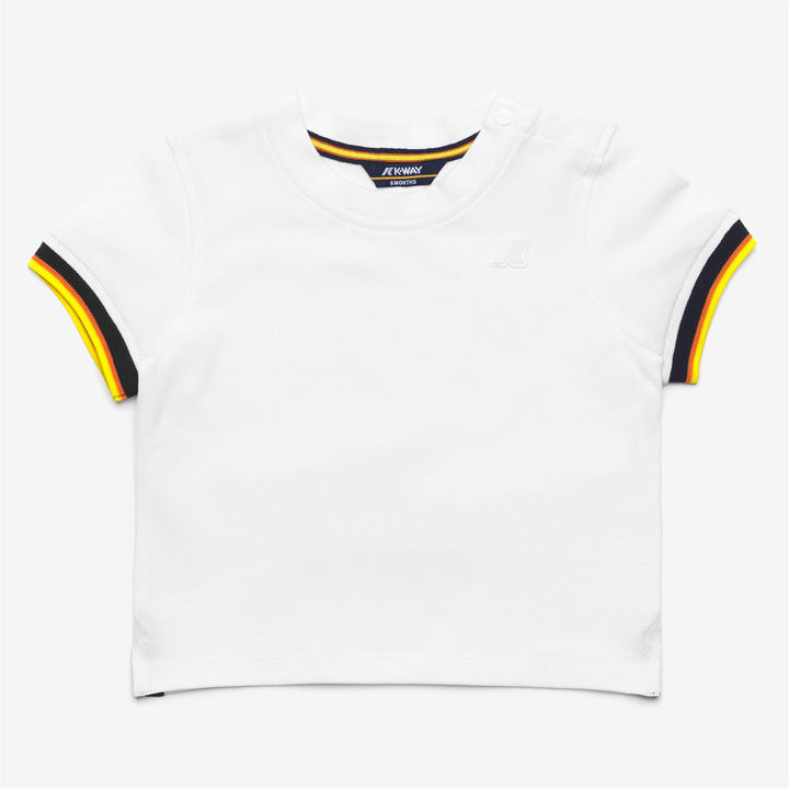 Grey White Unisex Kids Contrast Pique T-Shirt for City Wear 1