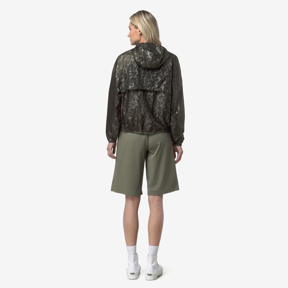 LAURETTE SUPER LIGHT LAMI DOUBLE Jackets Short Woman Green Lichen-BEIGE LT 02