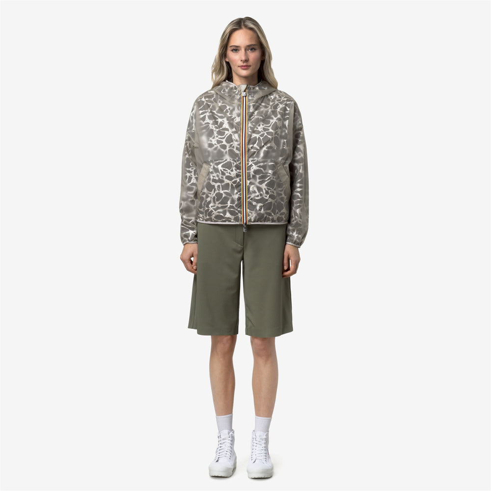 LAURETTE SUPER LIGHT LAMI REVERSIBLE - Jackets - Short - Woman - GREEN LICHEN-BEIGE LT 02