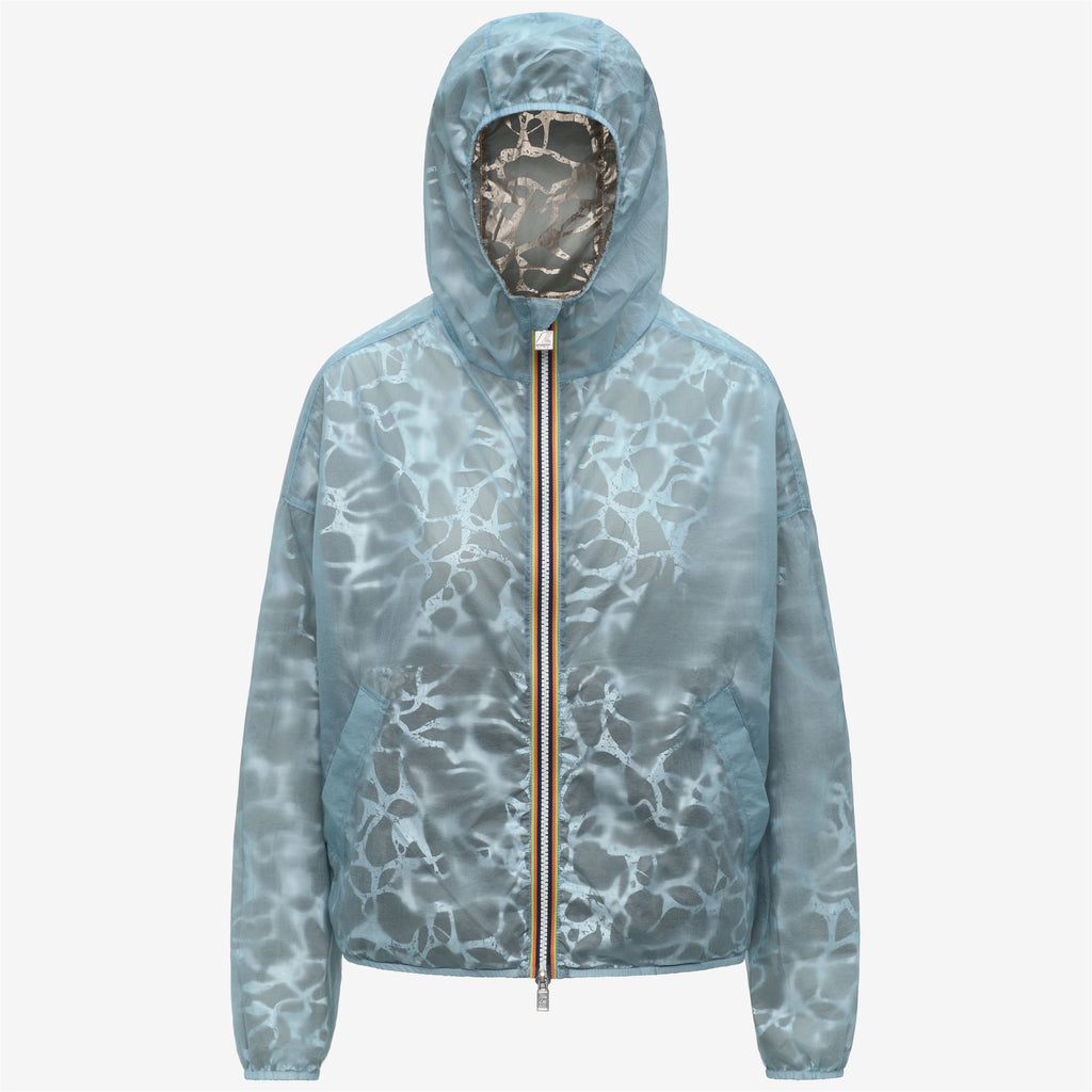 Jackets_Woman_LAURETTE SUPER LIGHT LAMI DOUBLE_Short_Beige-Blue Laminated - Commercial 2