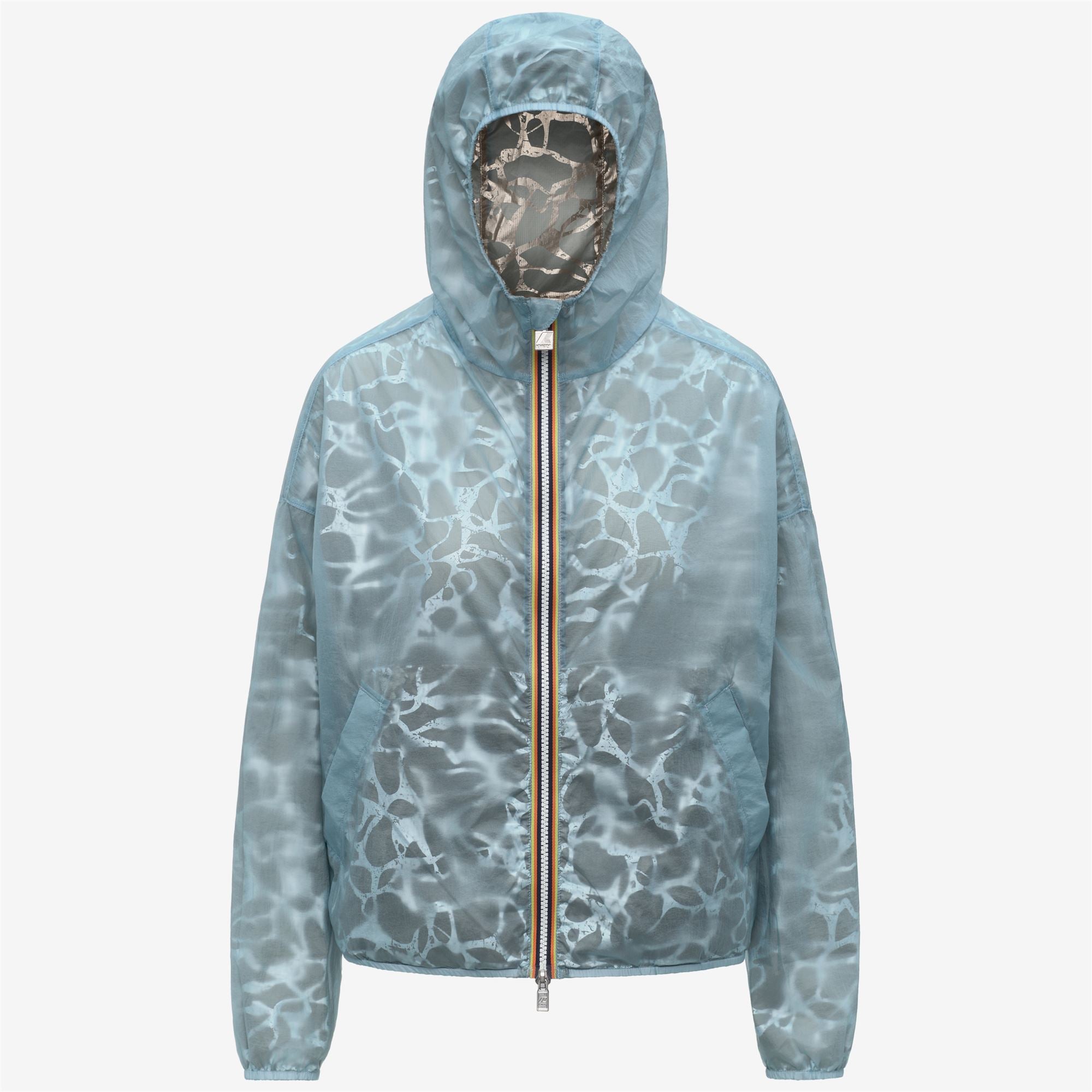 Jackets_Woman_LAURETTE SUPER LIGHT LAMI DOUBLE_Short_Beige-Blue Laminated - Commercial 2