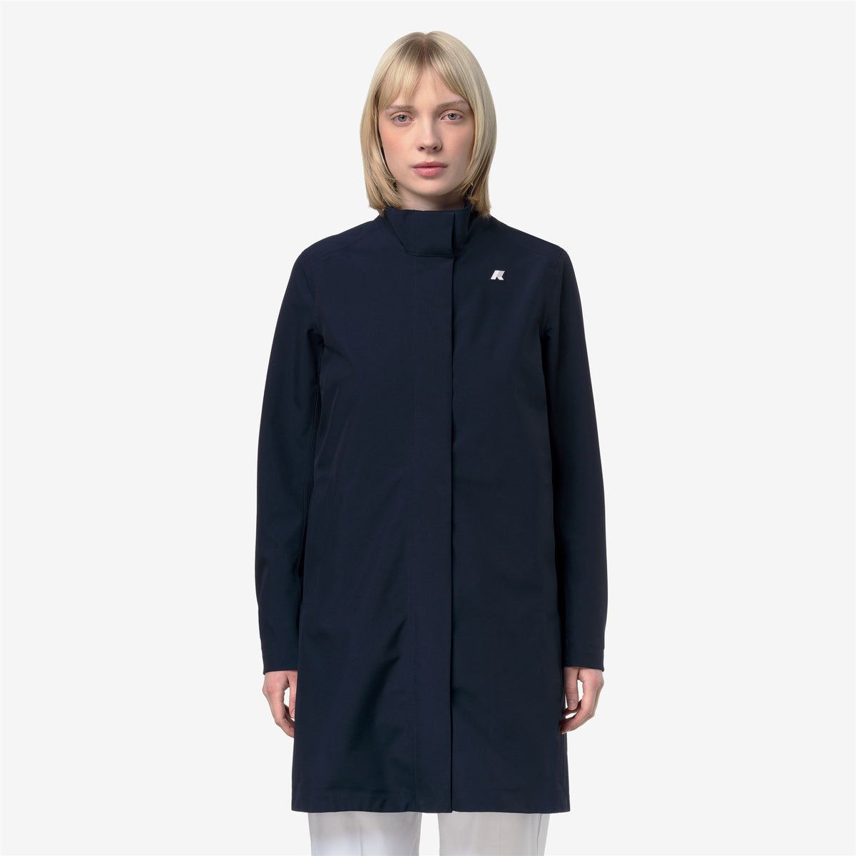 Jackets_Woman_DUKESSE BONDED JERSEY_3/4 Length_Blue Depth - Commercial 4
