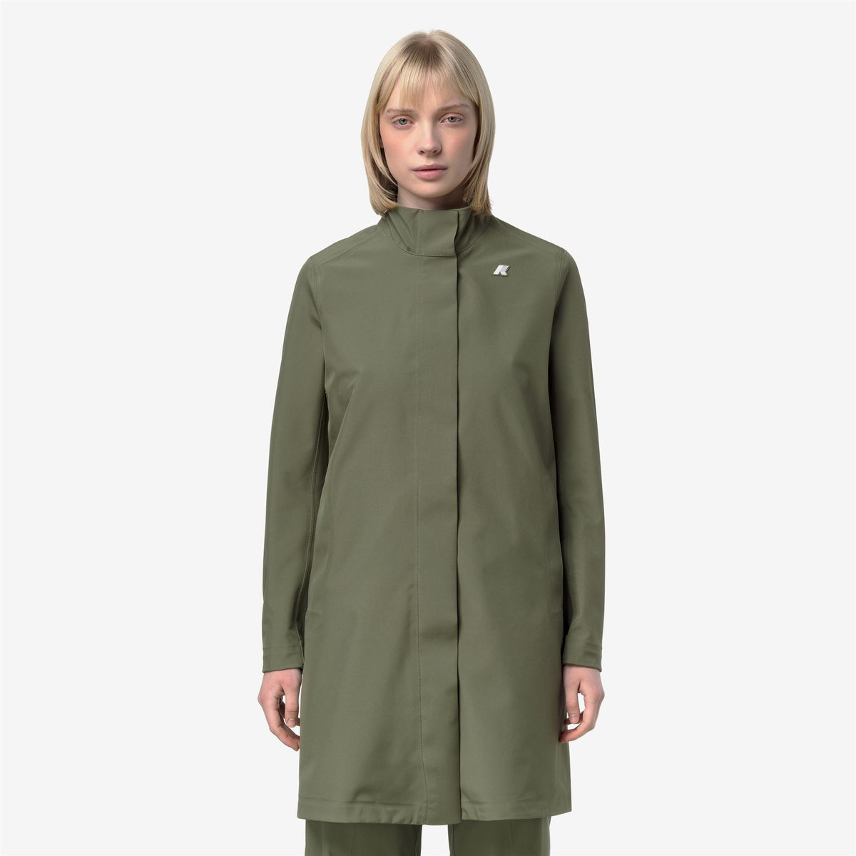 Jackets_Woman_DUKESSE BONDED JERSEY_3/4 Length_Green Lichen - Commercial 4