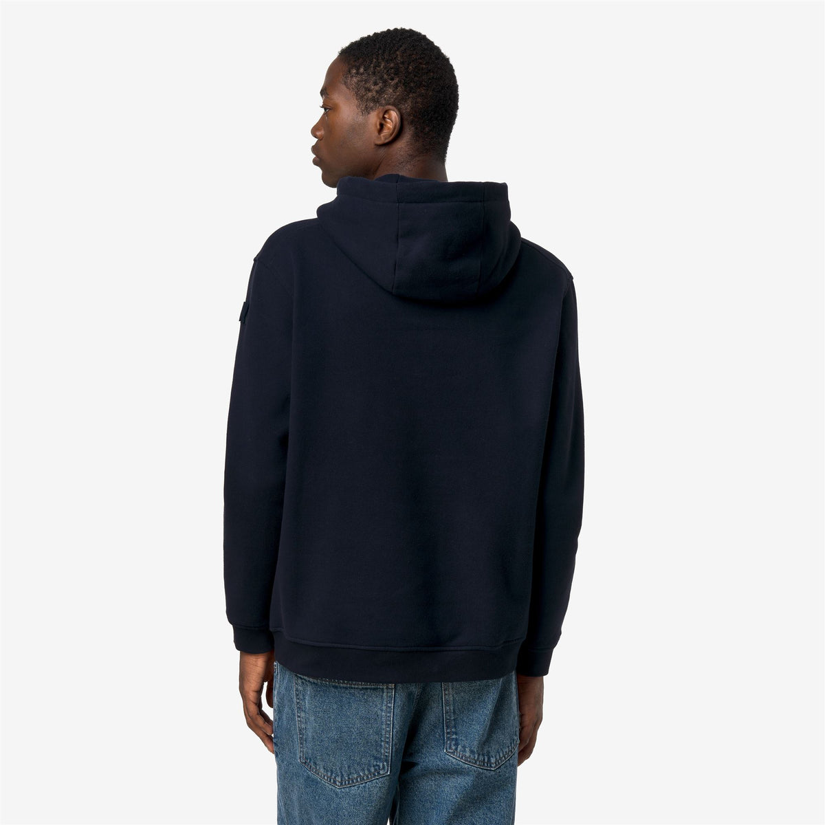 Fleece_Man_LORLEO COTTON CASHMERE_Hoodie_Blue Depth - Commercial 6