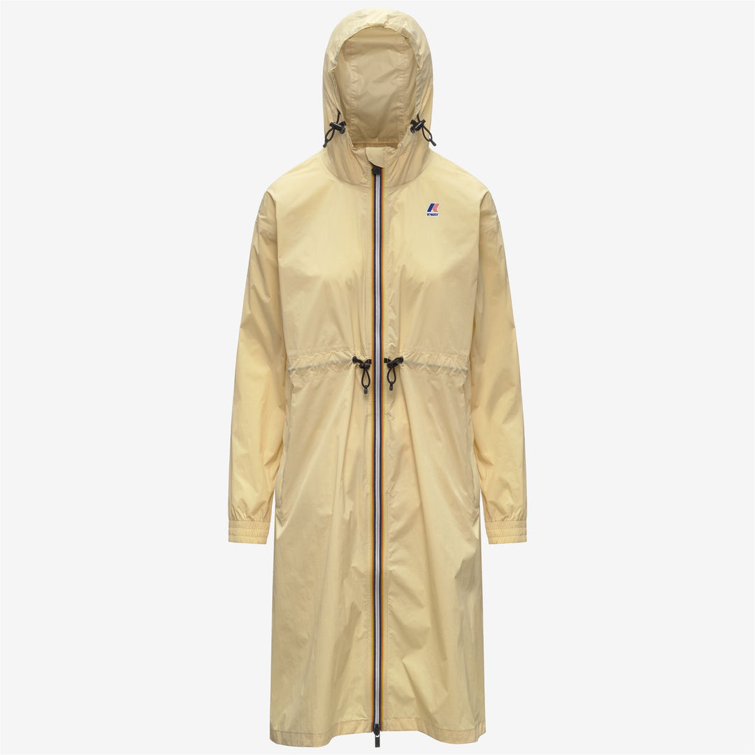Chaqueta impermeable beige de 3/4 para mujer con diseño plegable main