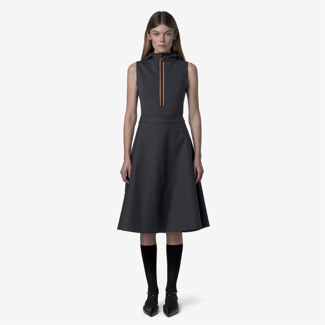 Blue Women's Midi Skirt with Wool and Satin Fabric main