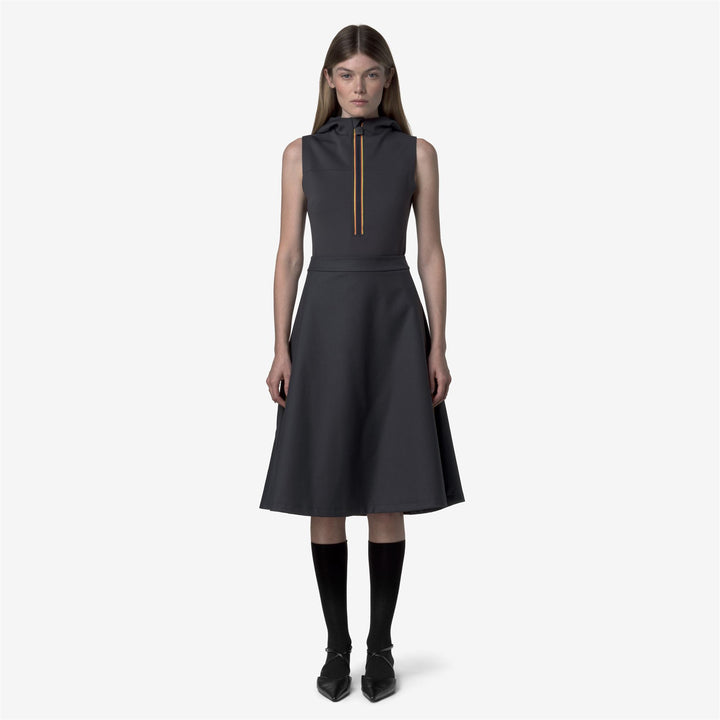 Blue Women's Midi Skirt with Wool and Satin Fabric 4