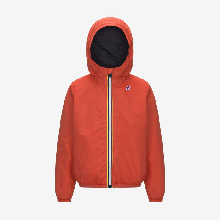 Chaqueta impermeable plegable unisex naranja para niños 1
