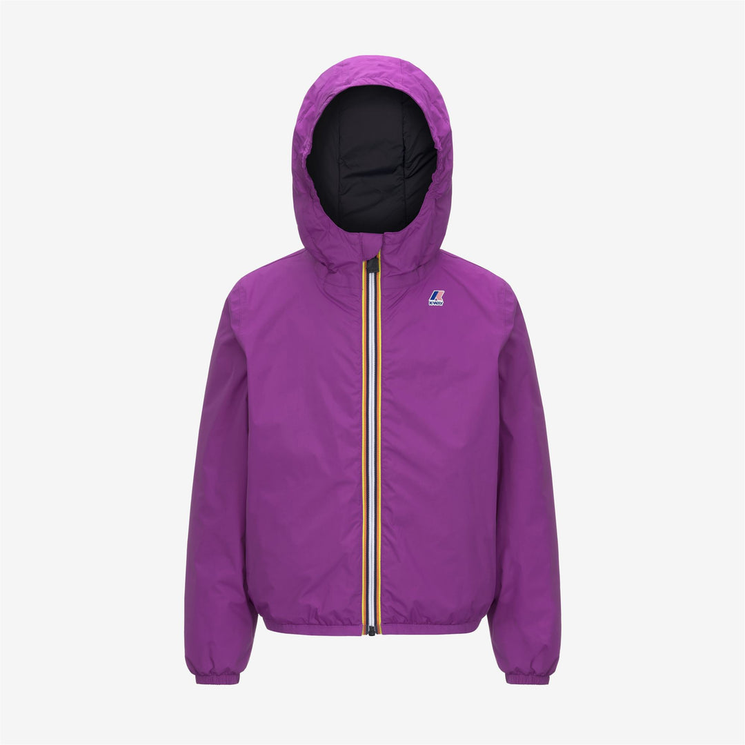 Chaqueta Unisex Infantil Plegable Violeta con Resistencia al Clima 01
