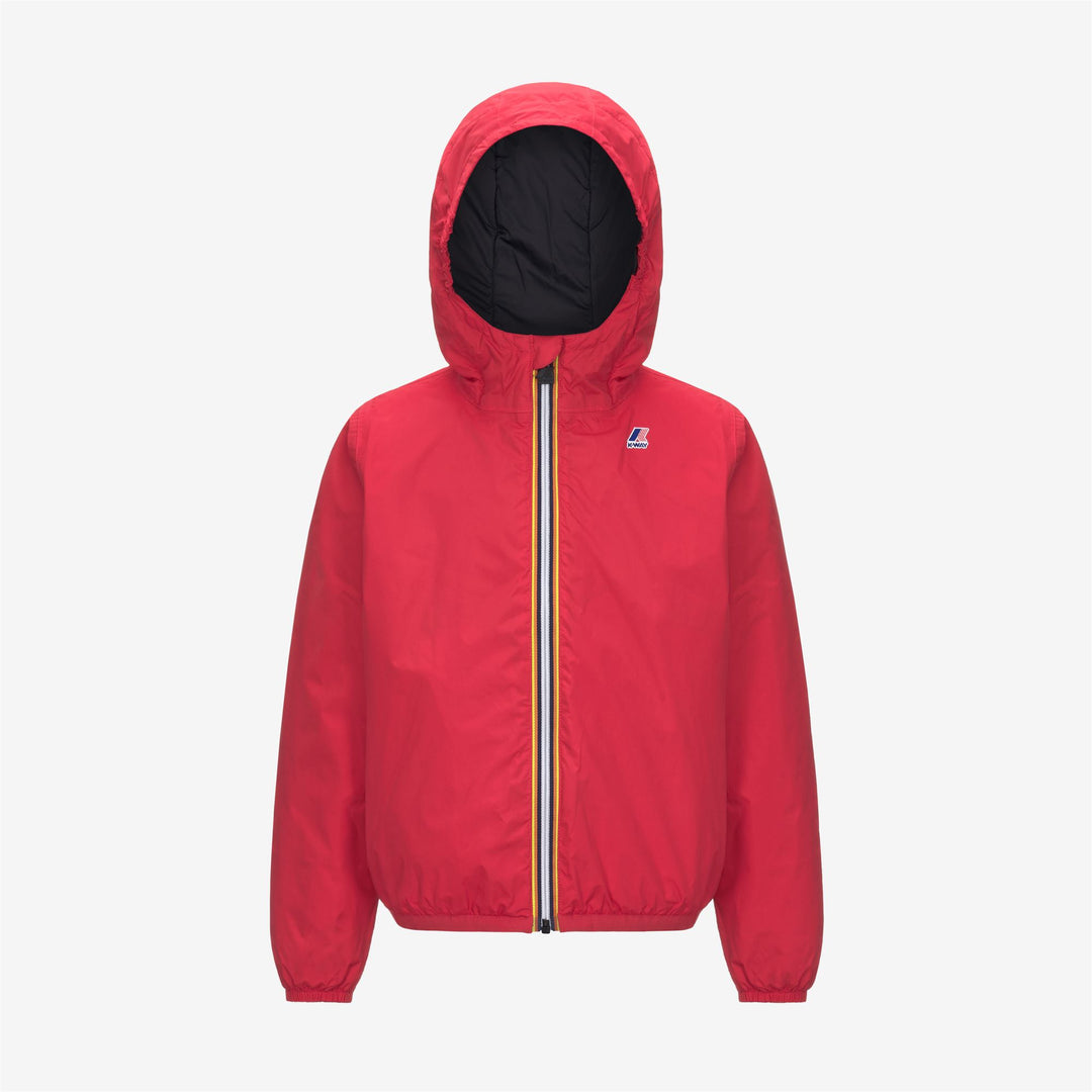Chaqueta roja unisex para niños, cálida y plegable con resistencia al clima 01