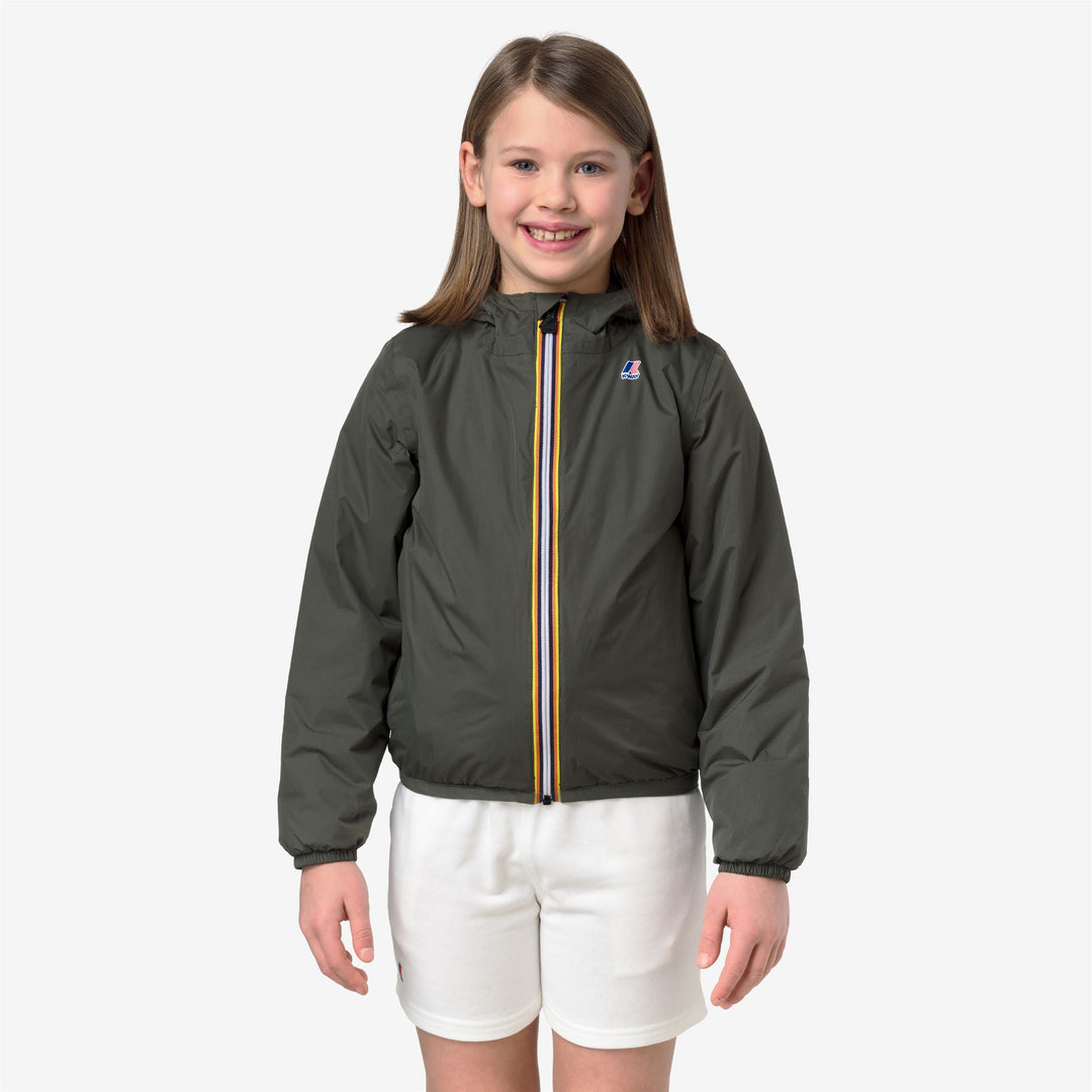 Chaqueta térmica plegable unisex para niños verde oscuro 01