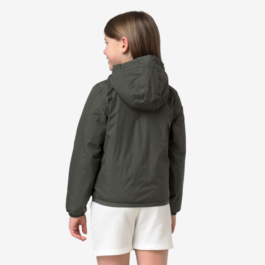 Chaqueta térmica plegable unisex para niños verde oscuro main