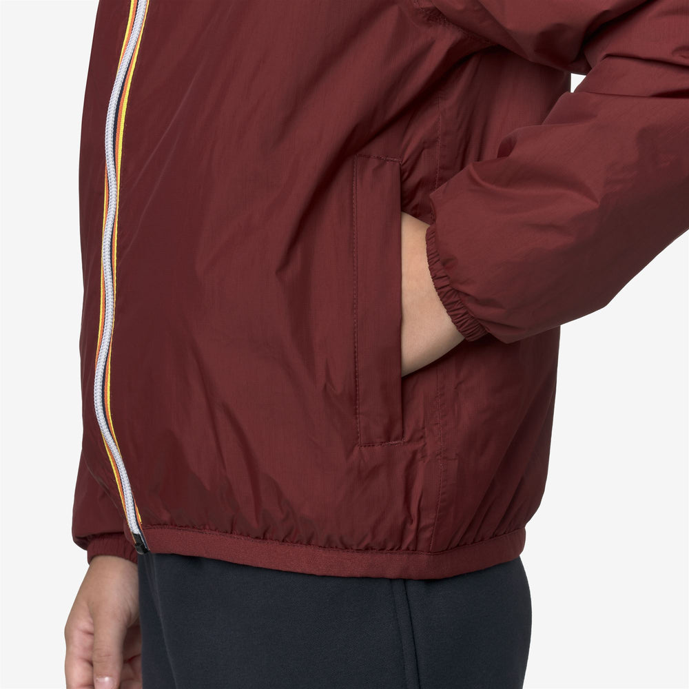 Giacca impermeabile calda e ripiegabile unisex rossa per bambini 02