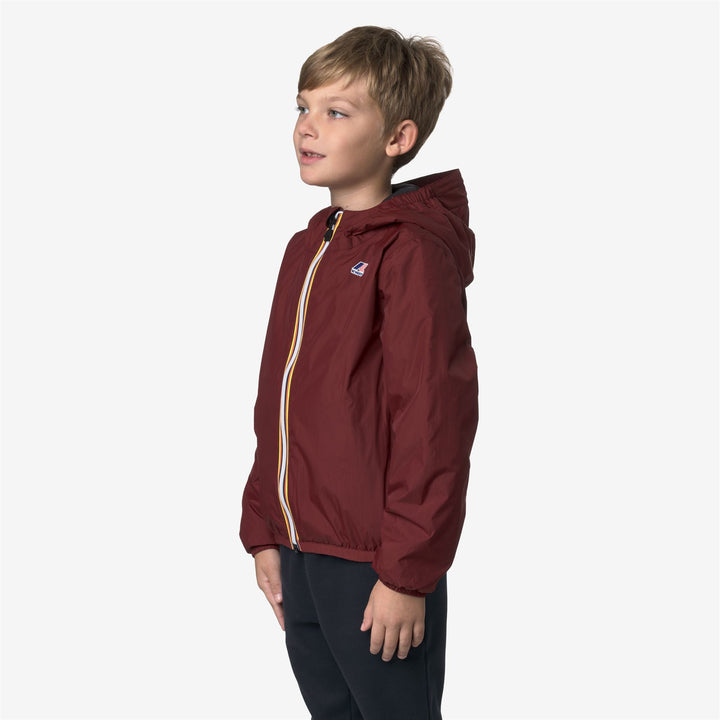 Chaqueta impermeable cálida y plegable para niños, unisex, roja 2