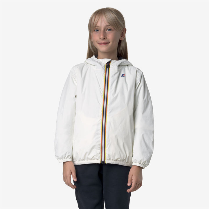 Chaqueta impermeable plegable unisex blanca para niños 1