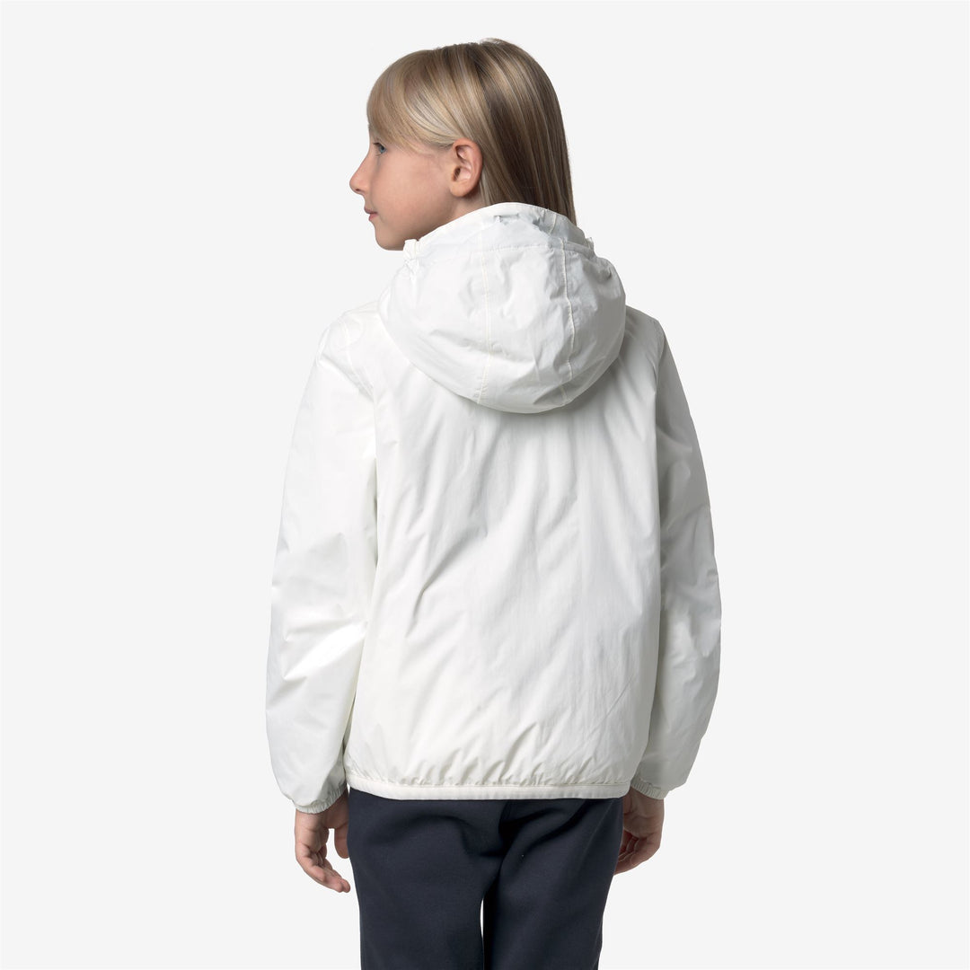 Chaqueta impermeable plegable unisex blanca para niños main