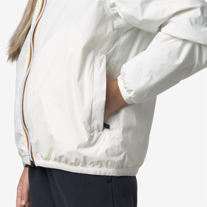 Chaqueta impermeable plegable unisex blanca para niños 3