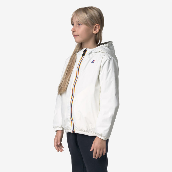 Chaqueta impermeable plegable unisex blanca para niños 2