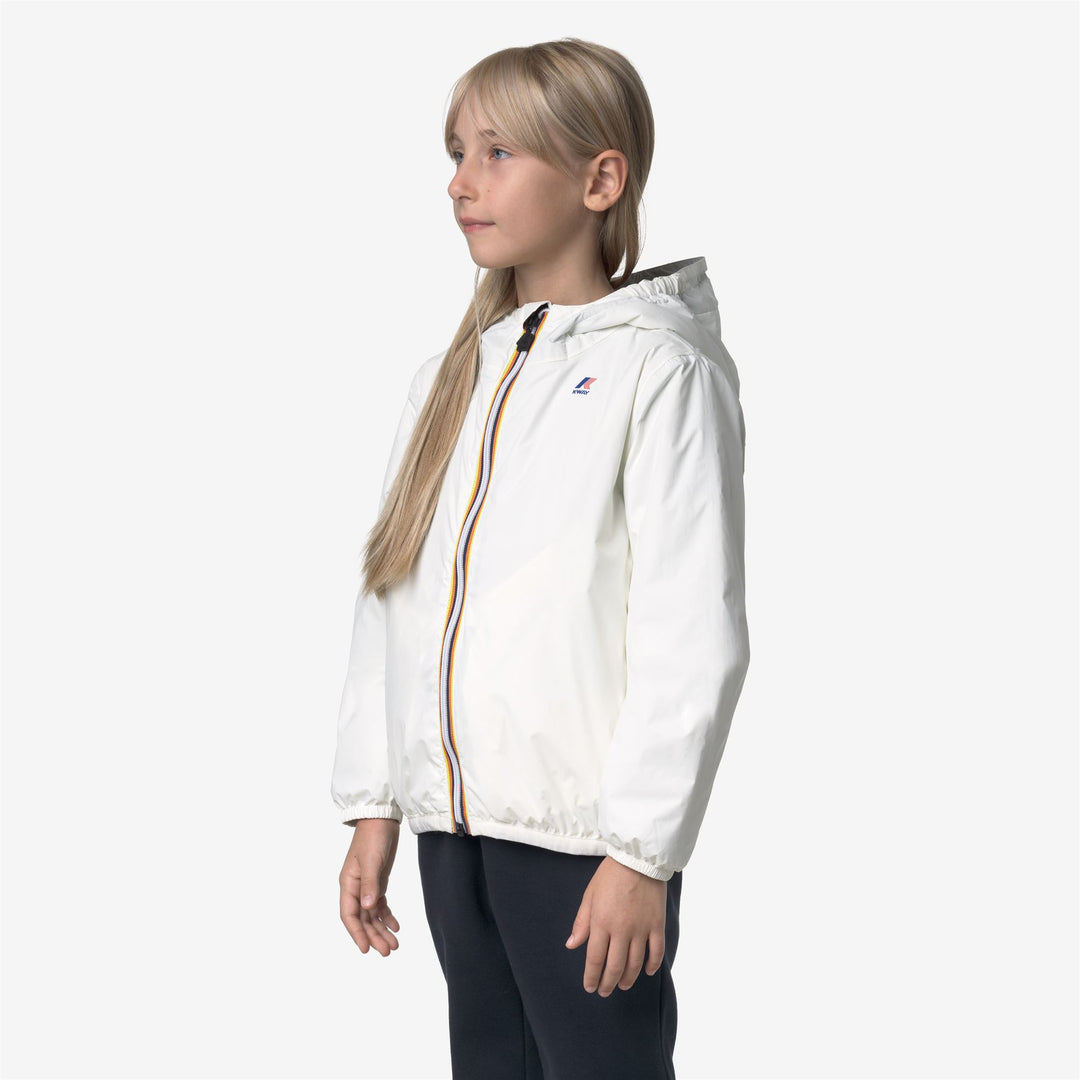 Chaqueta impermeable plegable unisex blanca para niños main