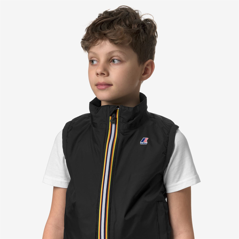 Black Grey Kids' Packable Warm Vest with Weather-Resistant Fabric 02