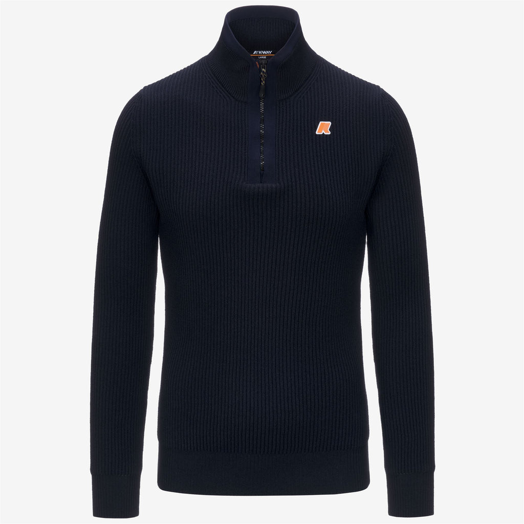 Knitwear_UNISEX_FINNET MIX COTTON_Pull Over_Blue Depth - Commercial 1