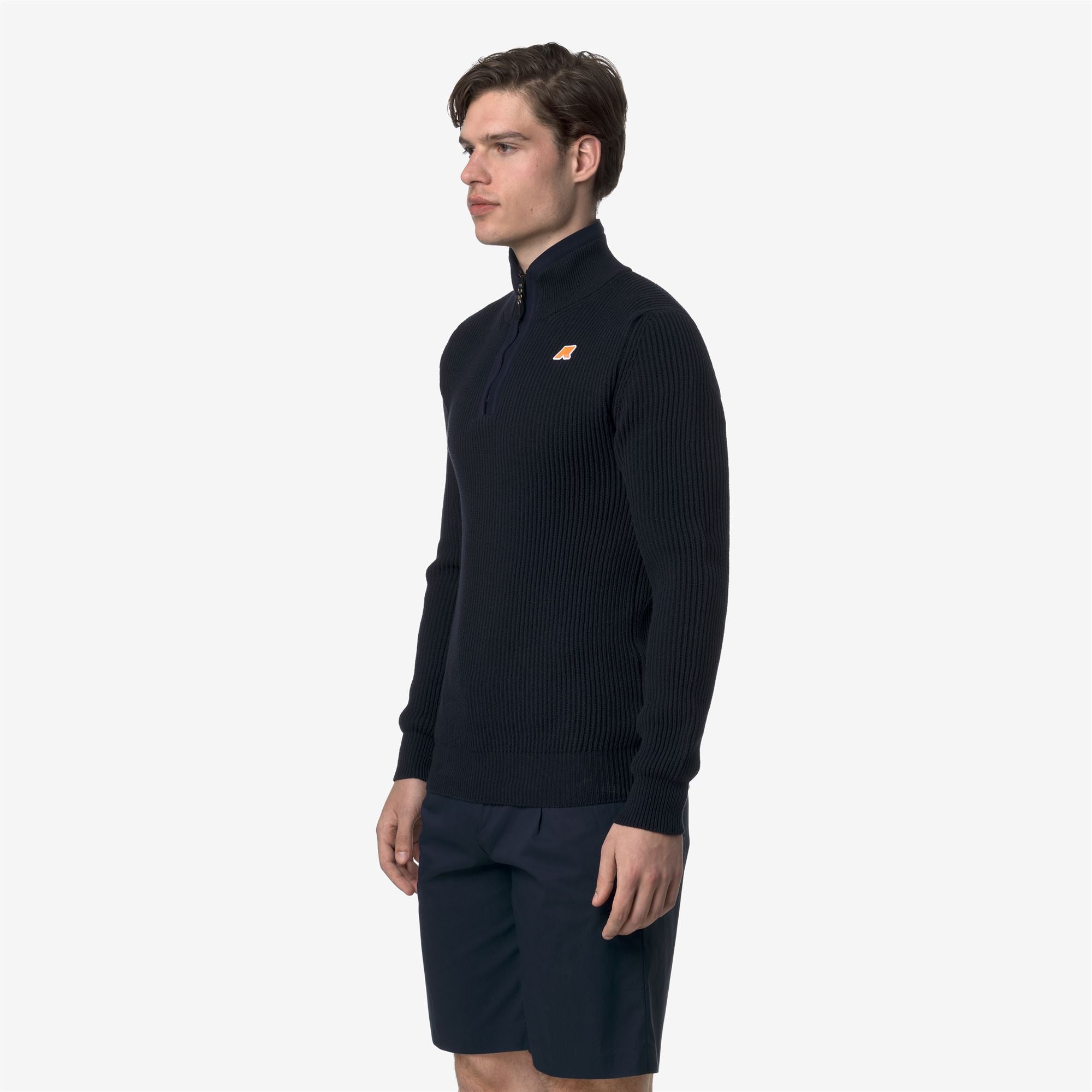 Knitwear_UNISEX_FINNET MIX COTTON_Pull Over_Blue Depth - Commercial 5