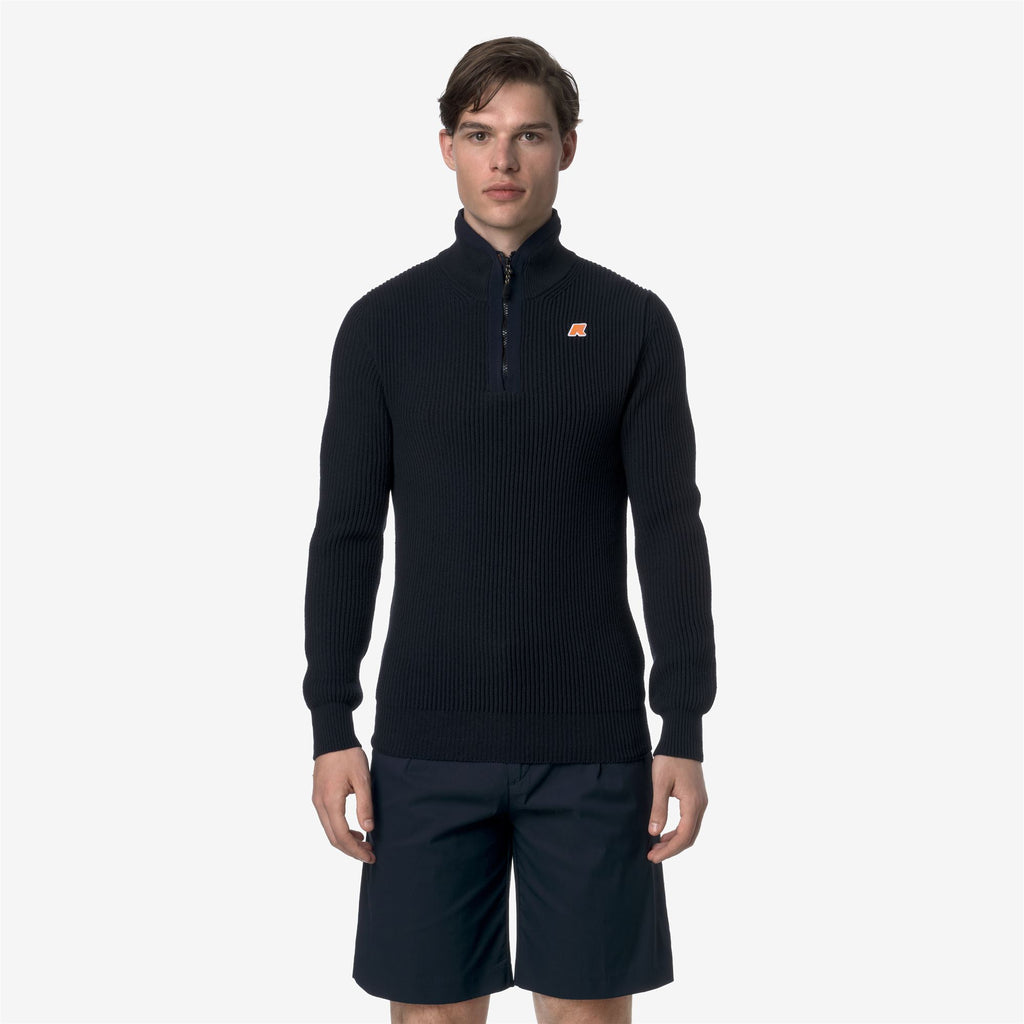 Knitwear_UNISEX_FINNET MIX COTTON_Pull Over_Blue Depth - Commercial 4