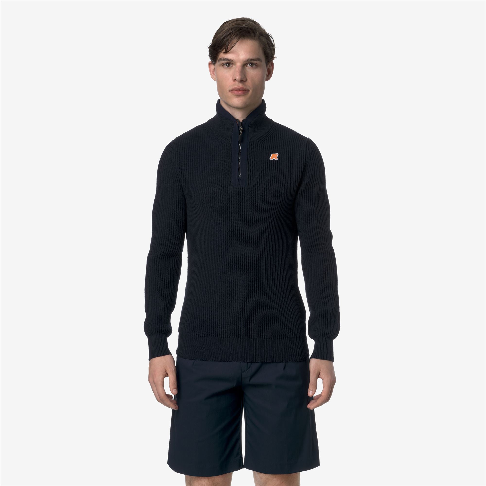 Knitwear_UNISEX_FINNET MIX COTTON_Pull Over_Blue Depth - Commercial 4